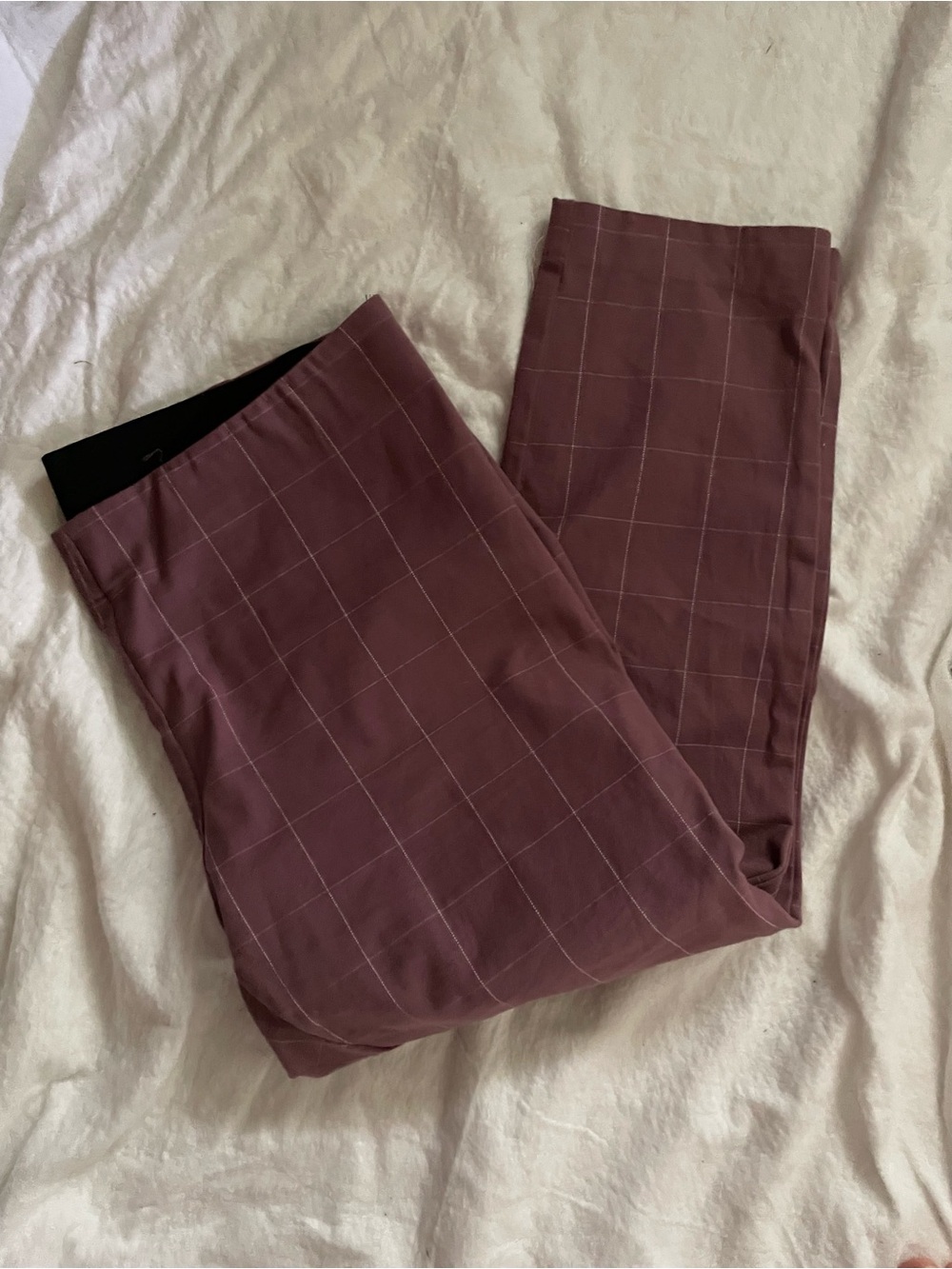a new day Mauve Windowpane High-Rise Trousers - Picture 4 of 4